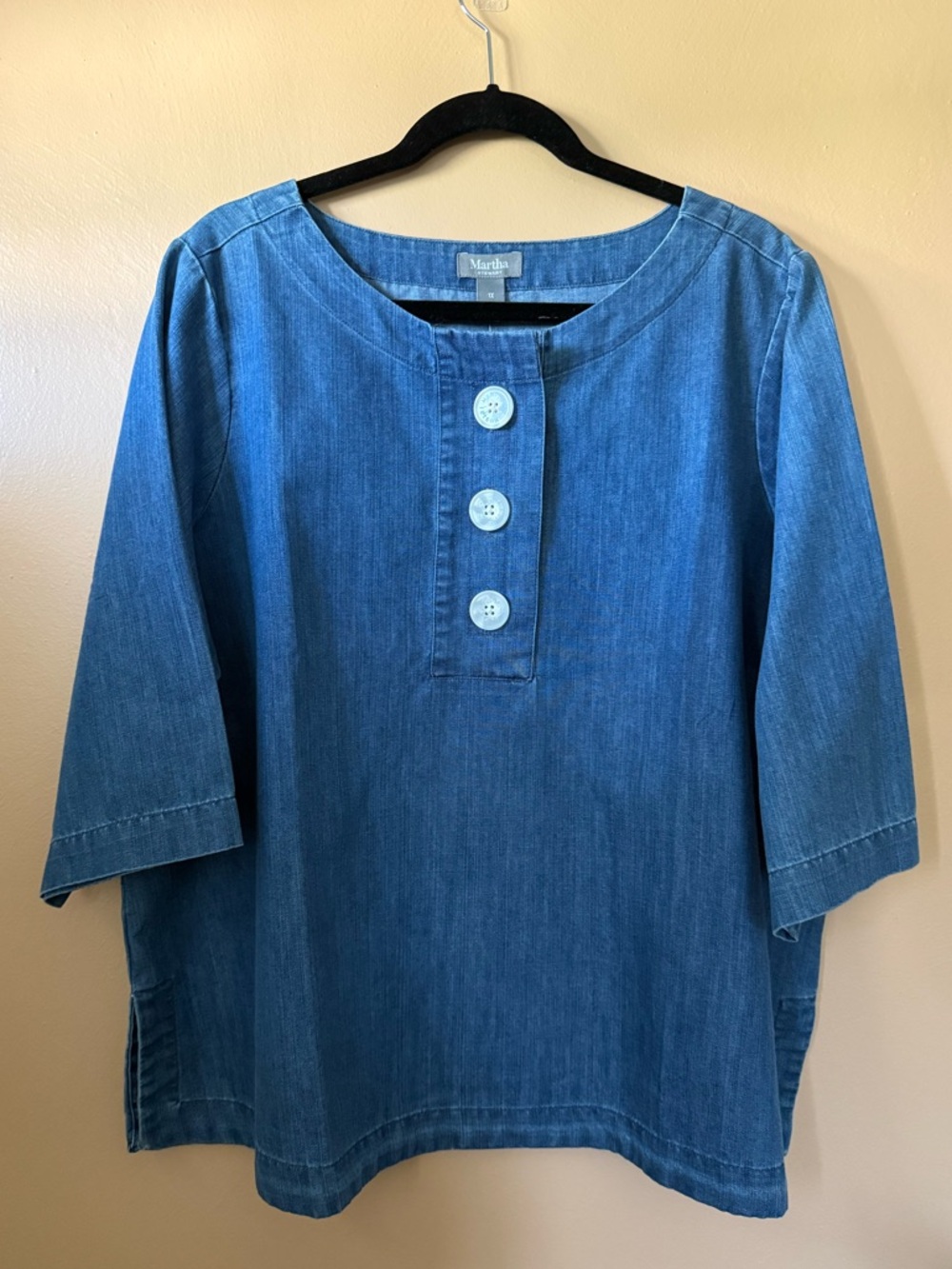 Martha Stewart A-line Denim Tunic Size 1X